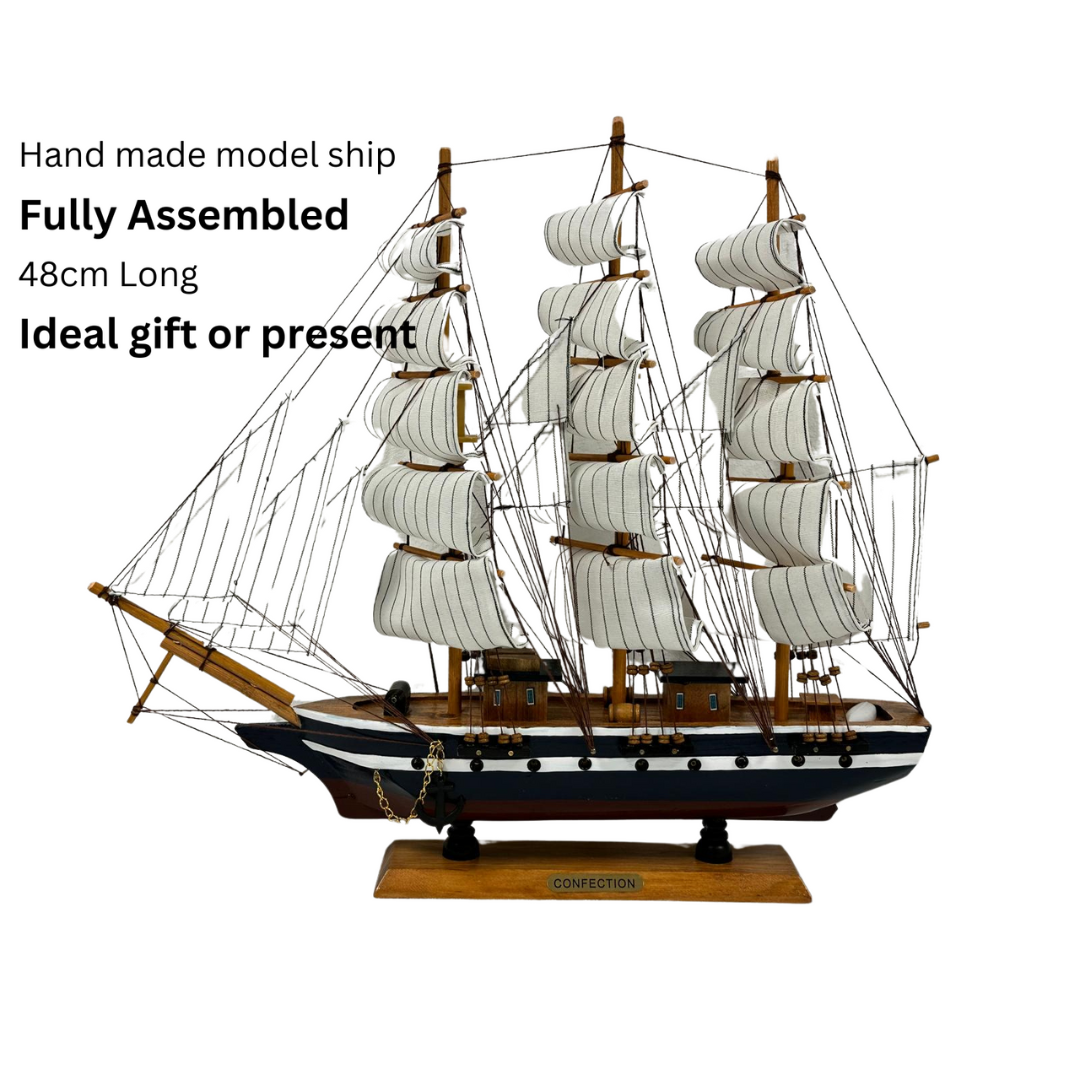 Confection Sailing Ship Model 1M – Handmade Wooden Display Ship 48 cm