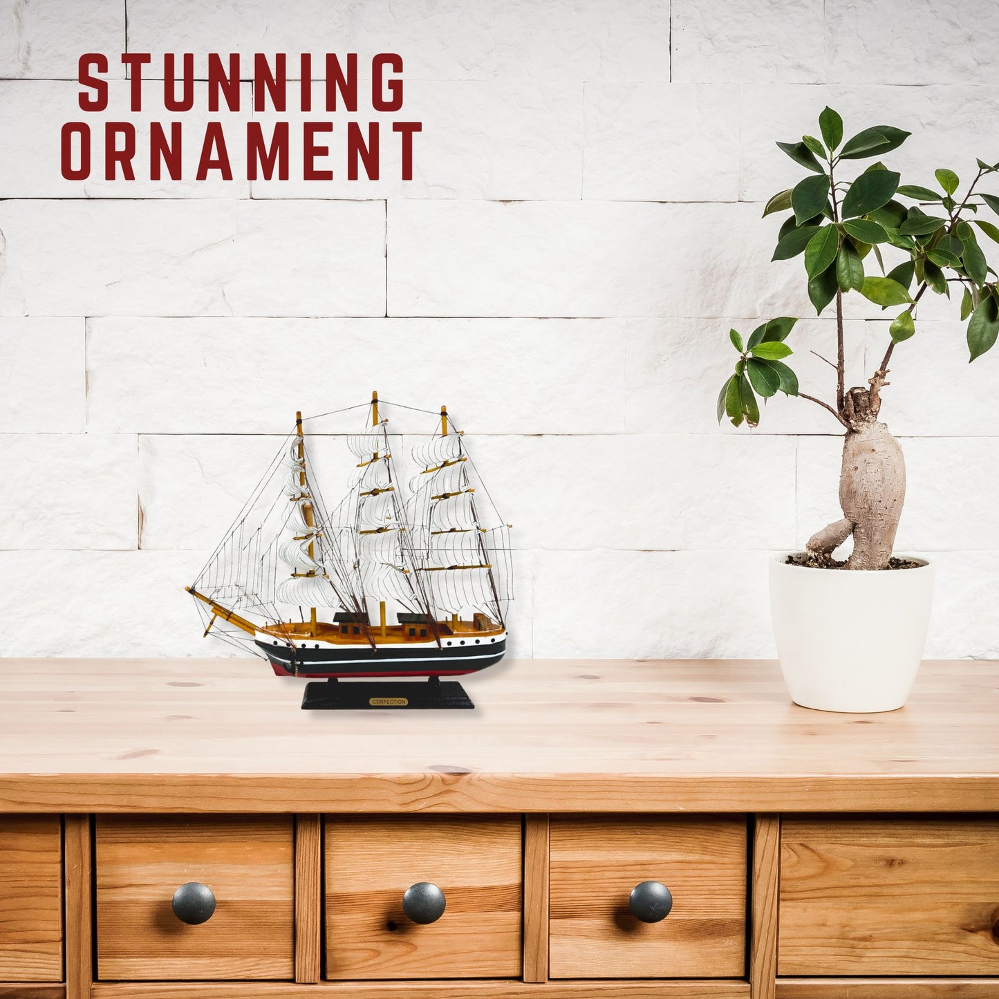 Confection Sailing Ship Model 1E – Handmade Wooden Display Ship 50 cm