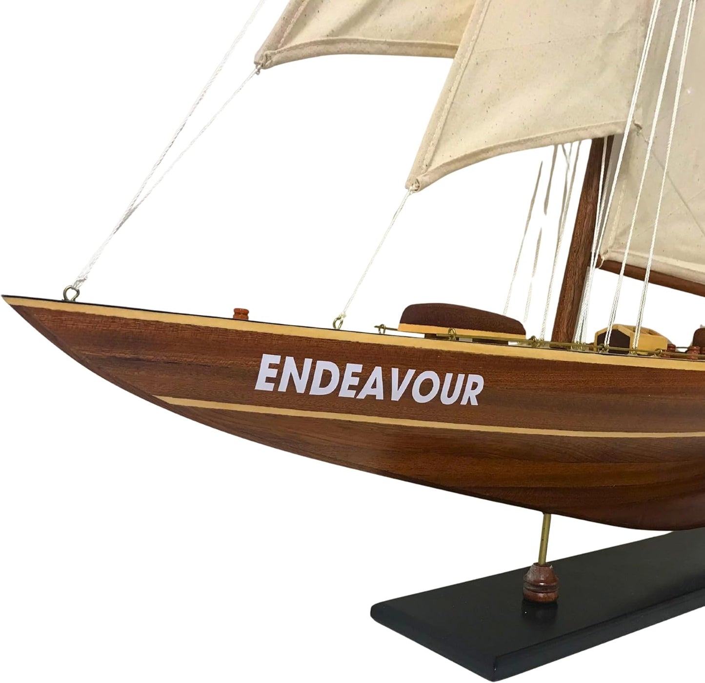 Endeavour Wooden Sailboat Model – Handmade Nautical Collectible 90 × 70 × 12 cm