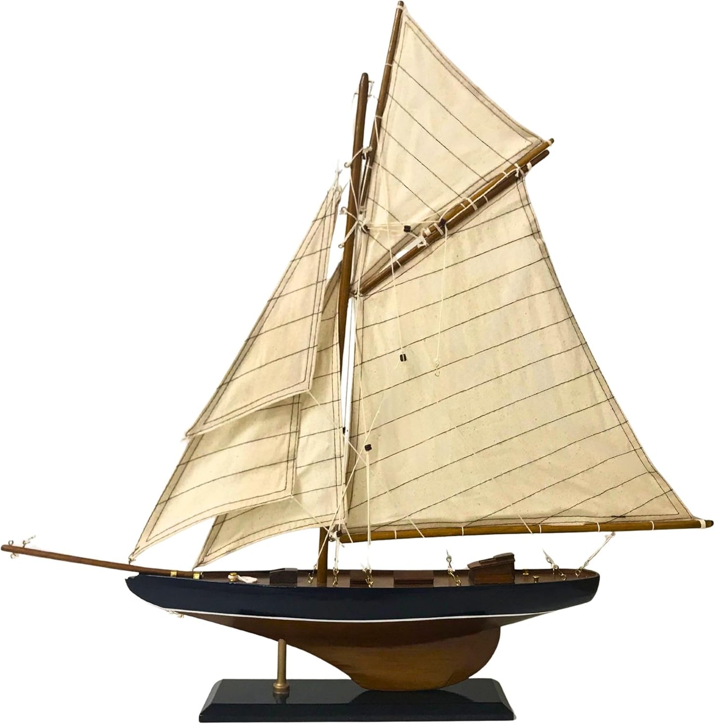 Wooden Sailboat Model – Handcrafted Nautical Yacht Display 65 cm