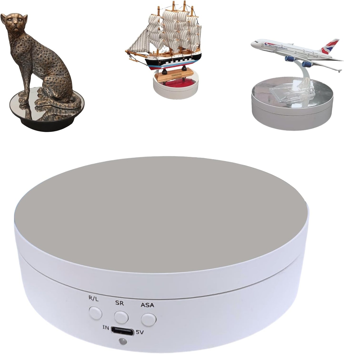 360° Rotating Display Stand – Mirror Surface Turntable