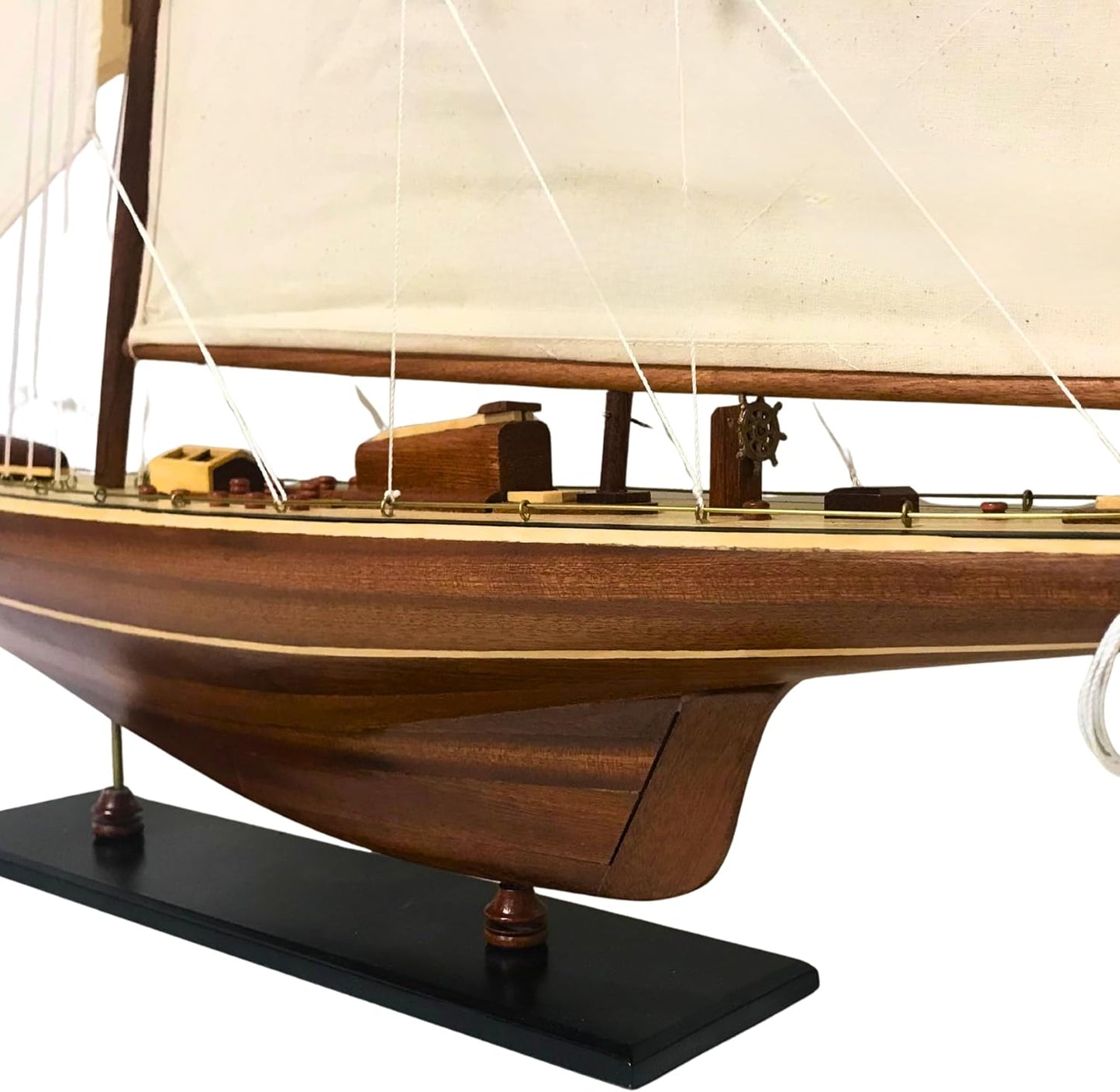 Endeavour Wooden Sailboat Model – Handmade Nautical Collectible 90 × 70 × 12 cm