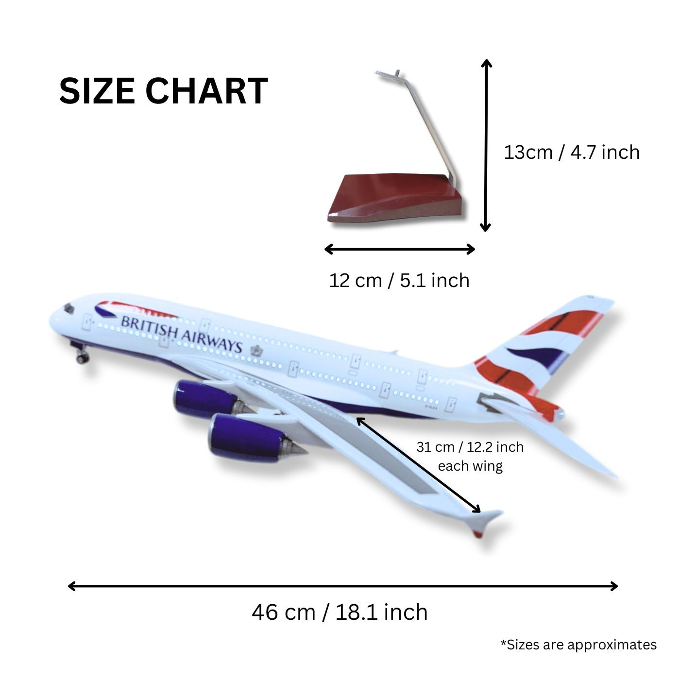 British Airways Airbus A380 Model Plane 1:160