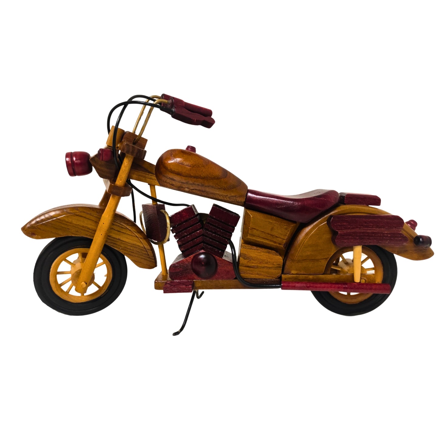 Crimson Cruiser Model Motorcycle Wooden Design Home Decor - Authentic Replicas & Models