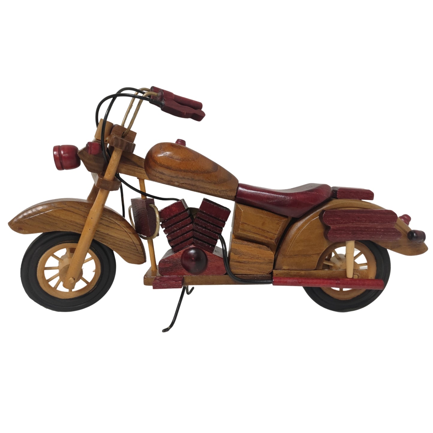 Crimson Cruiser Model Motorcycle Wooden Design Home Decor - Authentic Replicas & Models