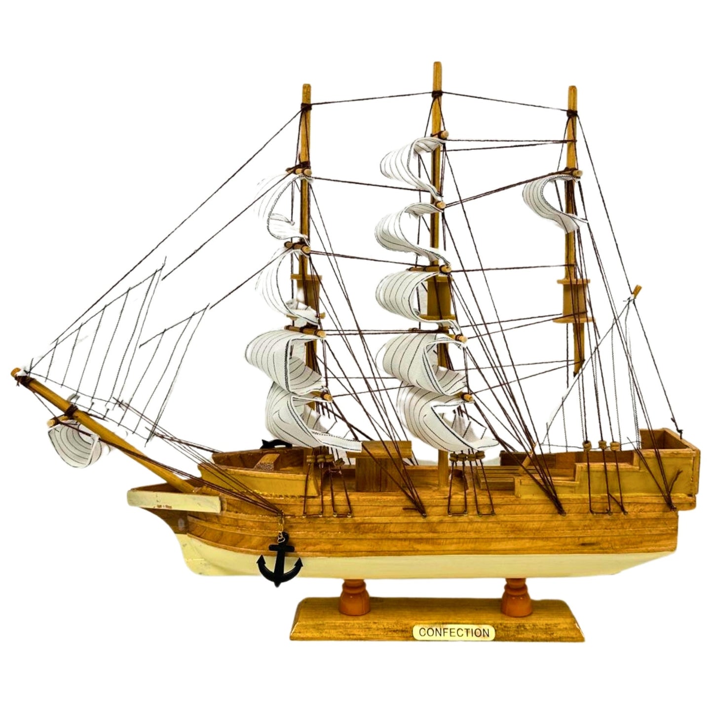 Handmade Confection Model Sea Ship 1G – 38cm with Display Stand, Fully Assembled - Authentic Replicas & Models