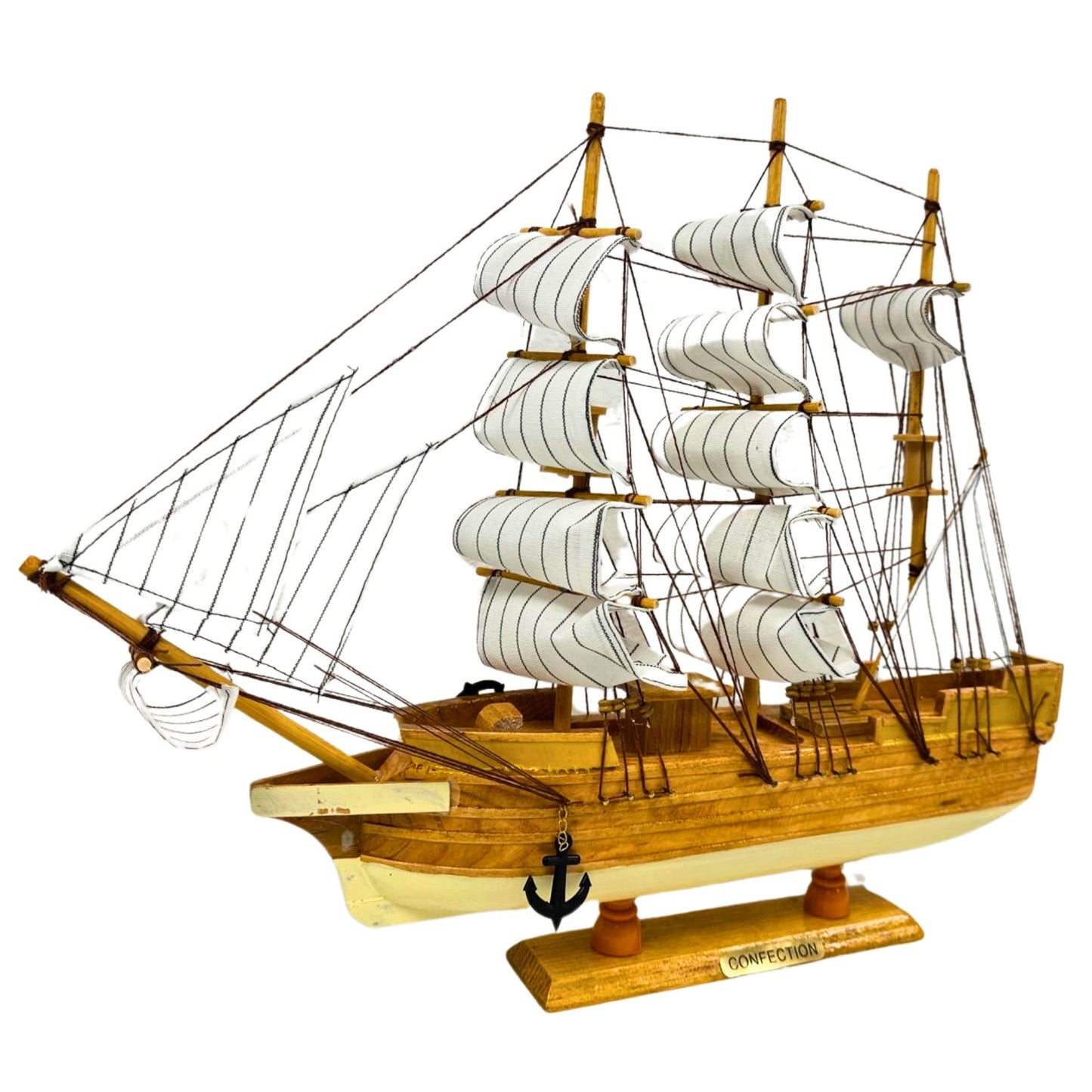 Handmade Confection Model Sea Ship 1G – 38cm with Display Stand, Fully Assembled - Authentic Replicas & Models