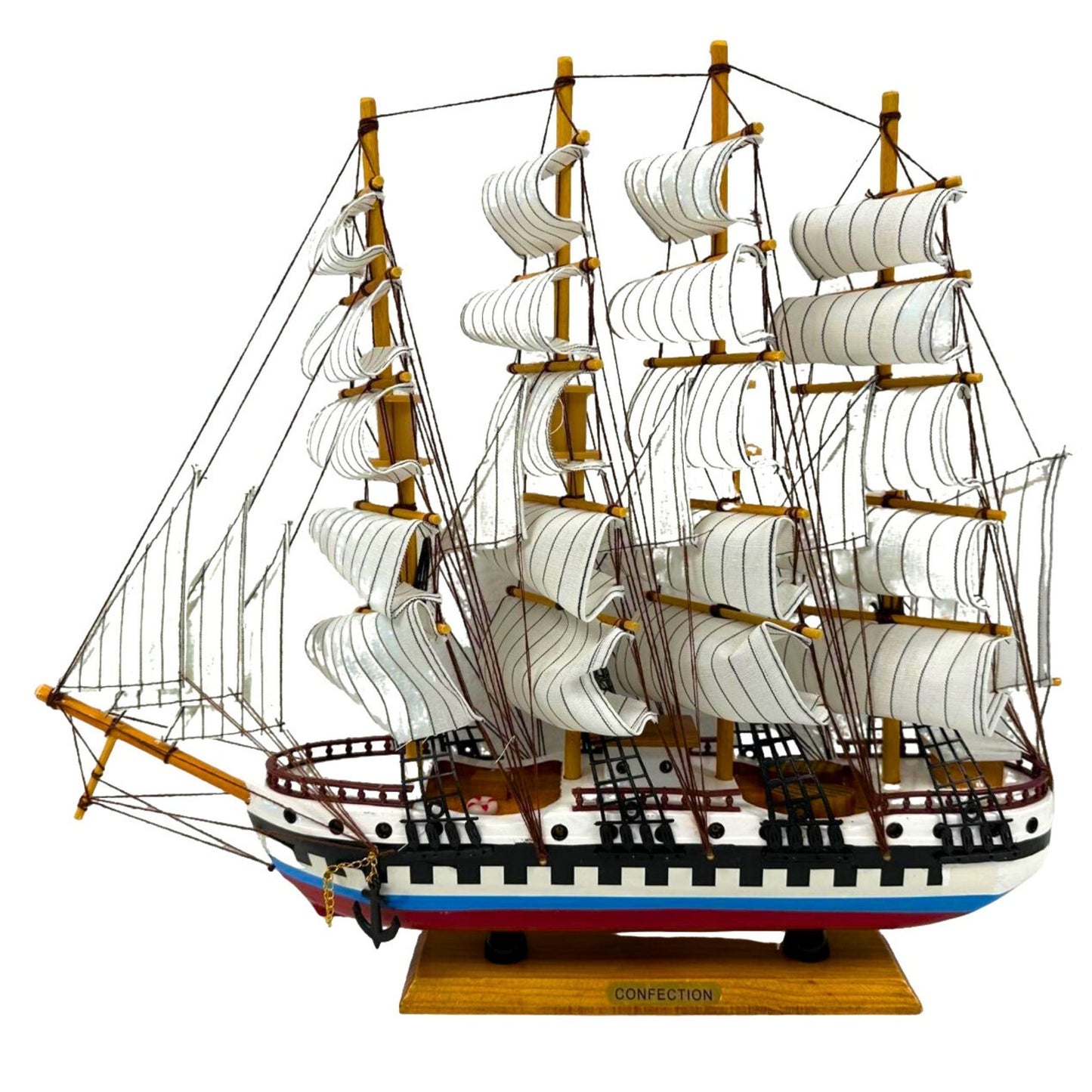 Handmade Confection Model Ship 1N – 50cm with Display Stand, Fully Assembled - Authentic Replicas & Models