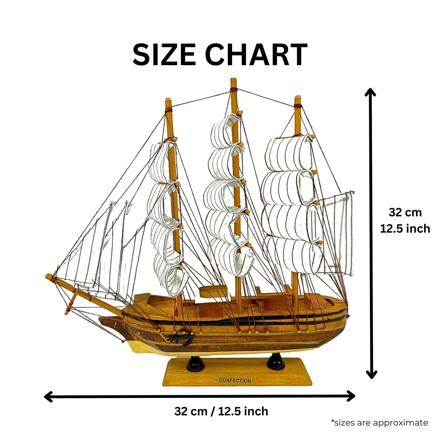 Handmade Confection Ship Model 1X – 31cm High - Authentic Replicas & Models