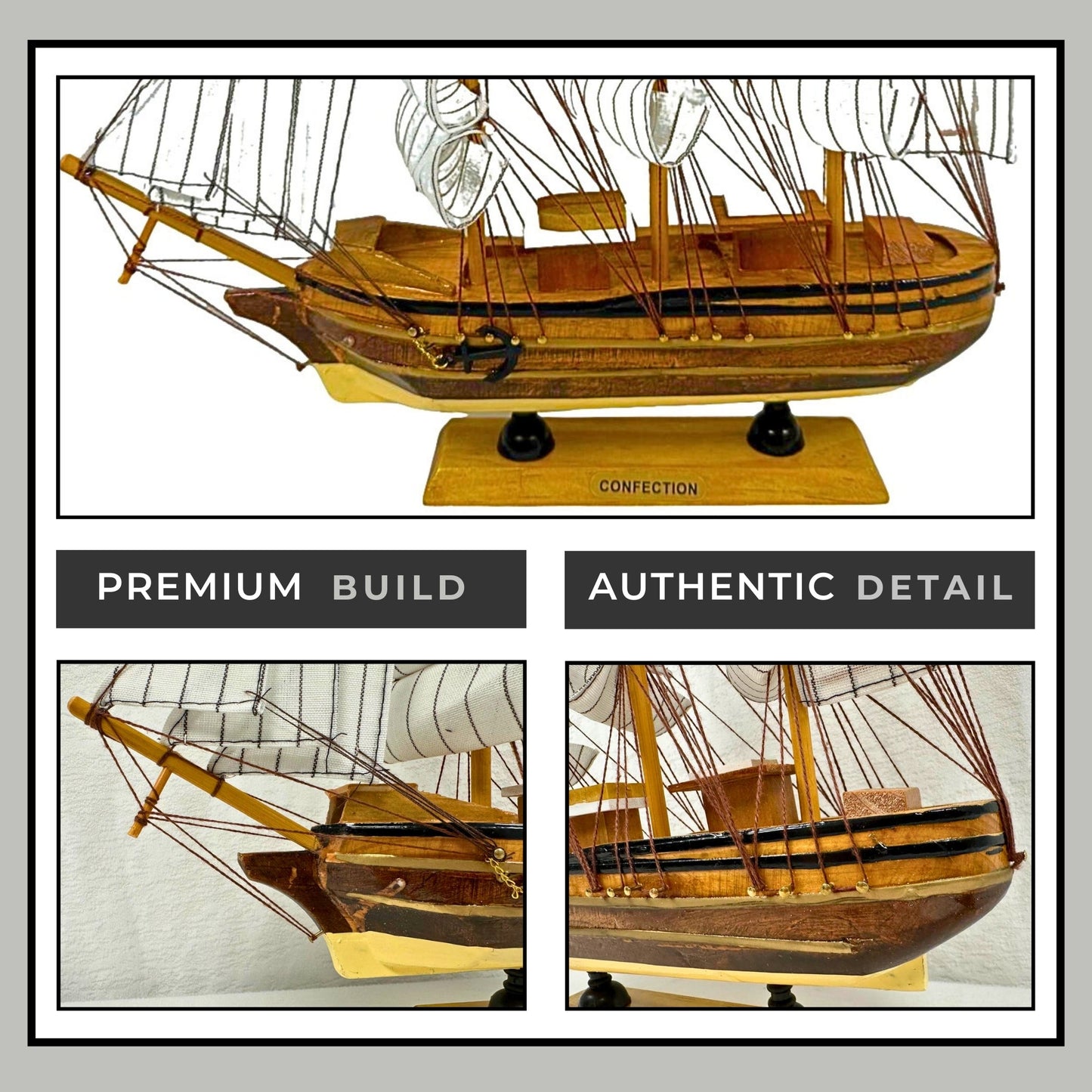 Handmade Confection Ship Model 1X – 31cm High - Authentic Replicas & Models