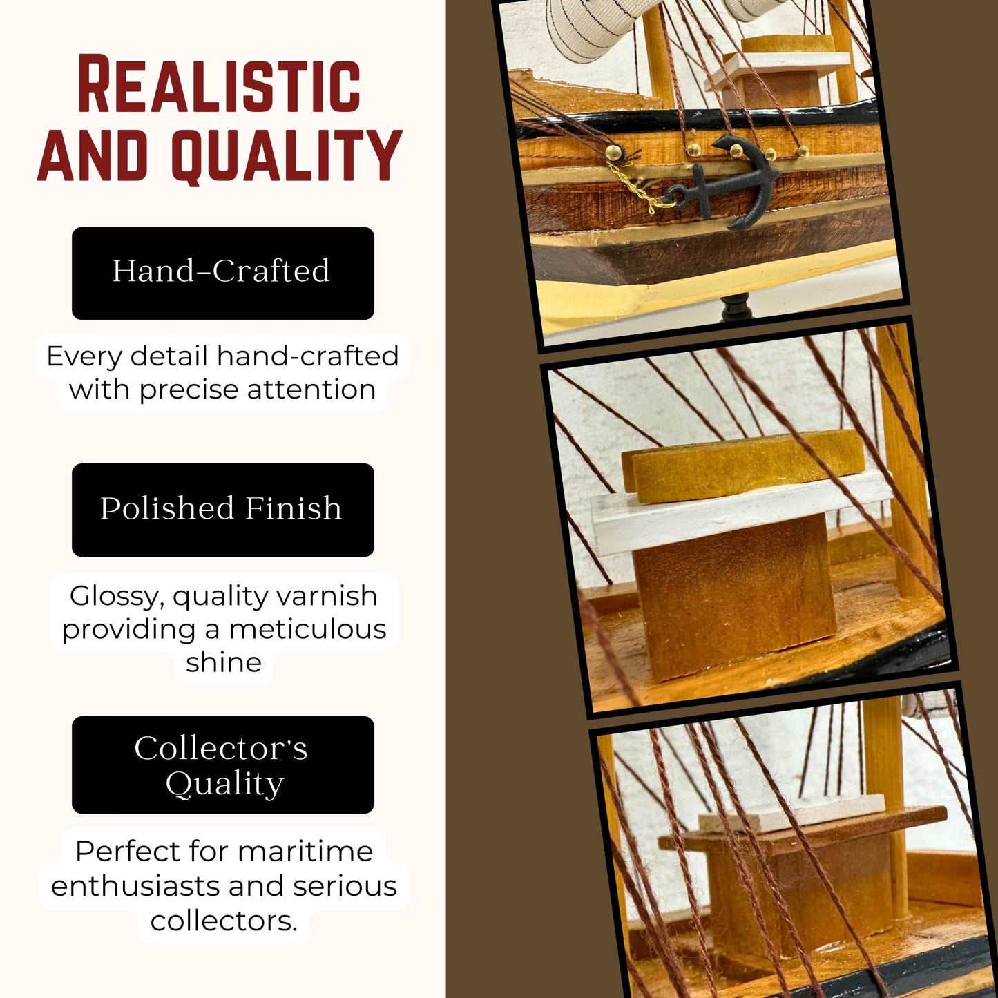 Handmade Confection Ship Model 1X – 31cm High - Authentic Replicas & Models