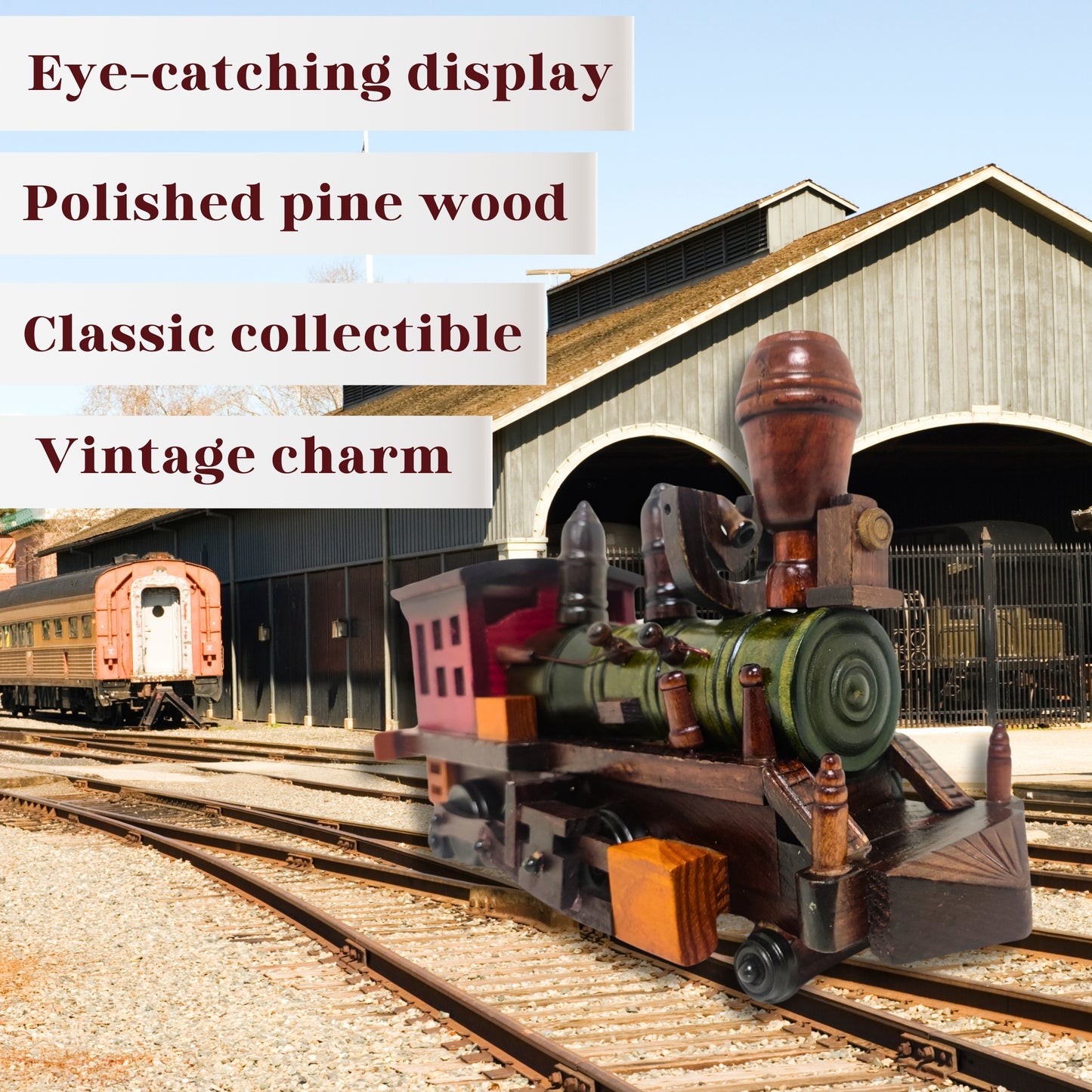 Heritage Train Wooden Model Hand Made - Authentic Replicas & Models