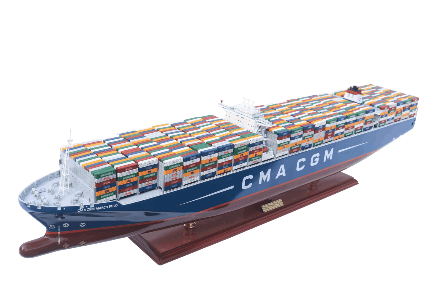 Marco Polo Wooden Ship Model | 71cm Ocean Container Vessel