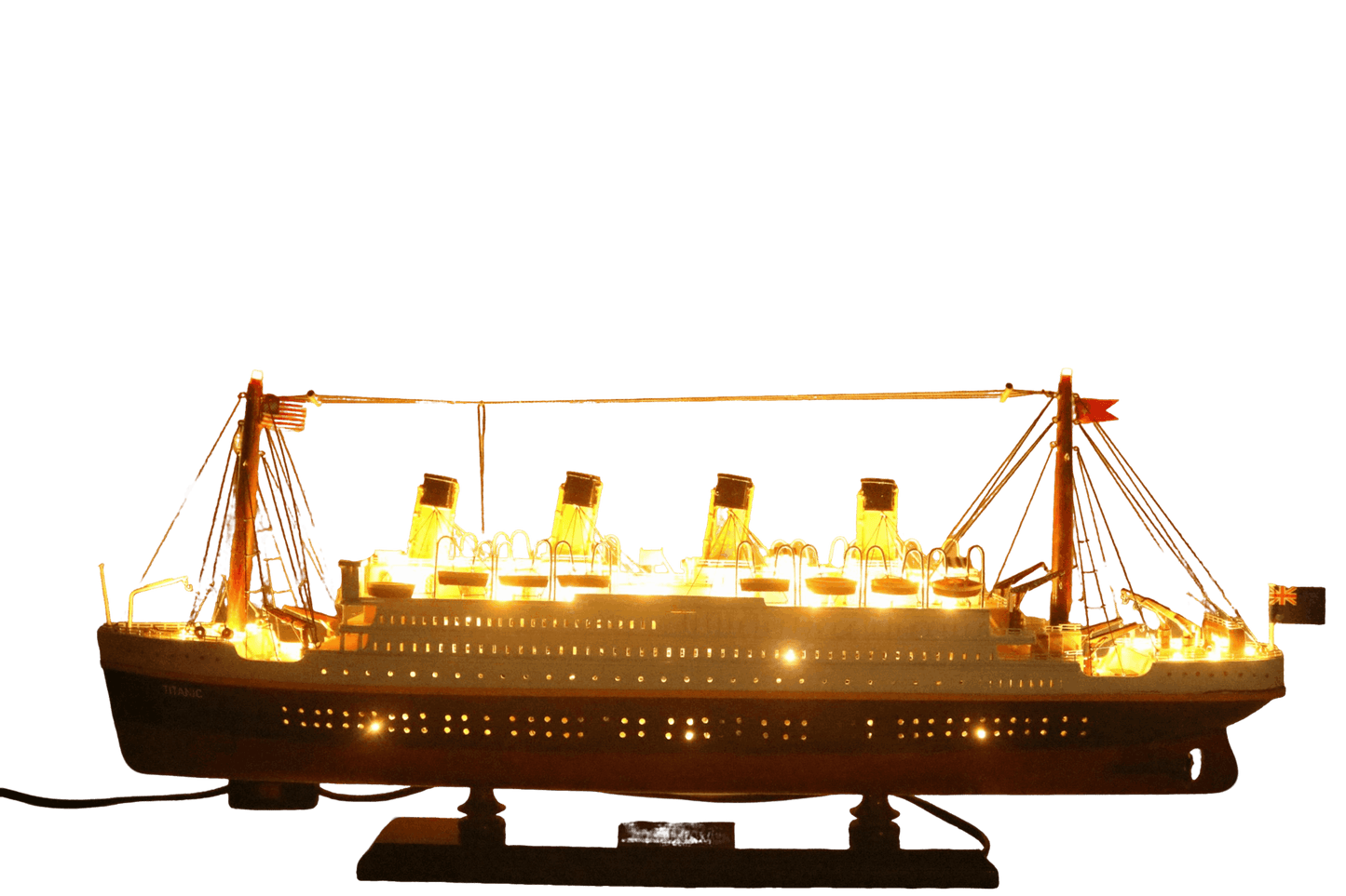 Detailed mahogany Titanic model ship 60cm length