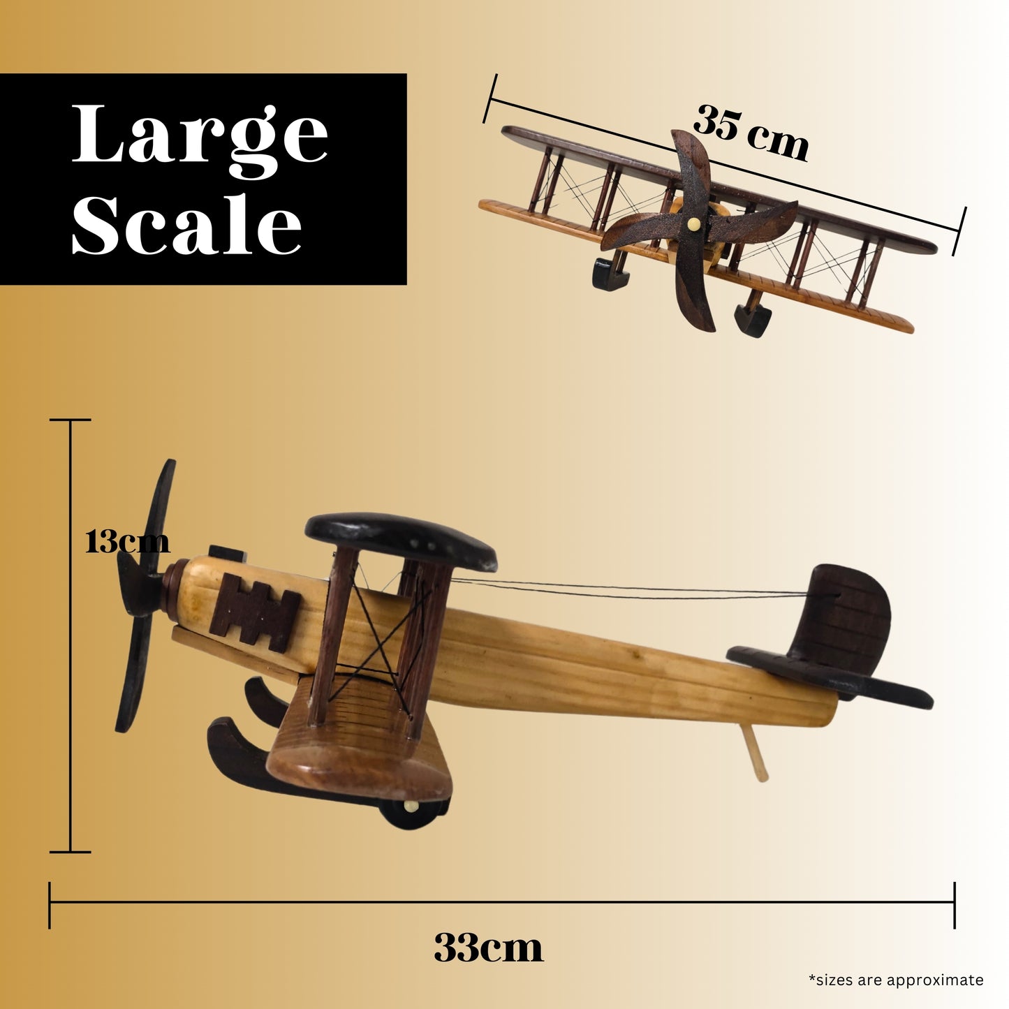 Timber Voyager Model Wooden Airplane Handcrafted Vintage - Authentic Replicas & Models