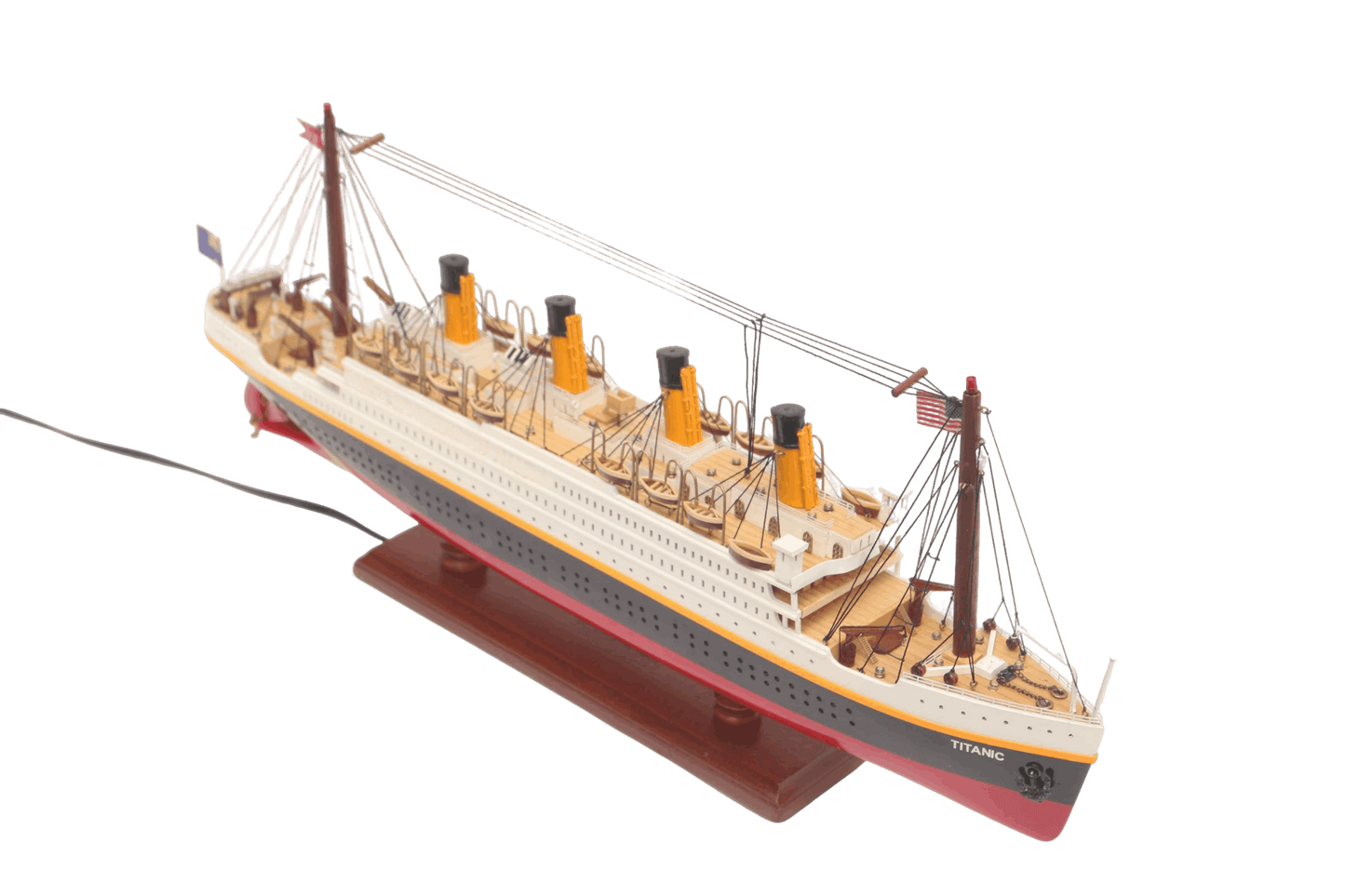 Mahogany and acacia Titanic model deck details