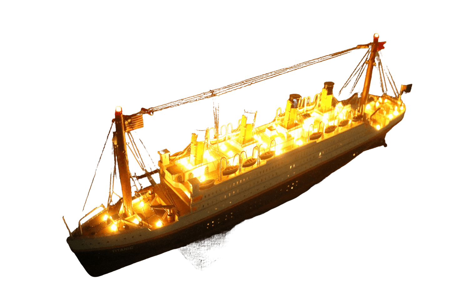 Wooden RMS Titanic replica with lighting 60cm