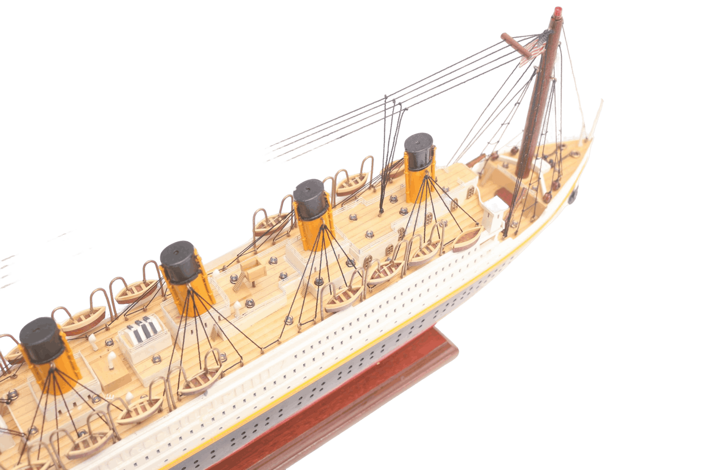 Titanic replica wooden ship model with lights