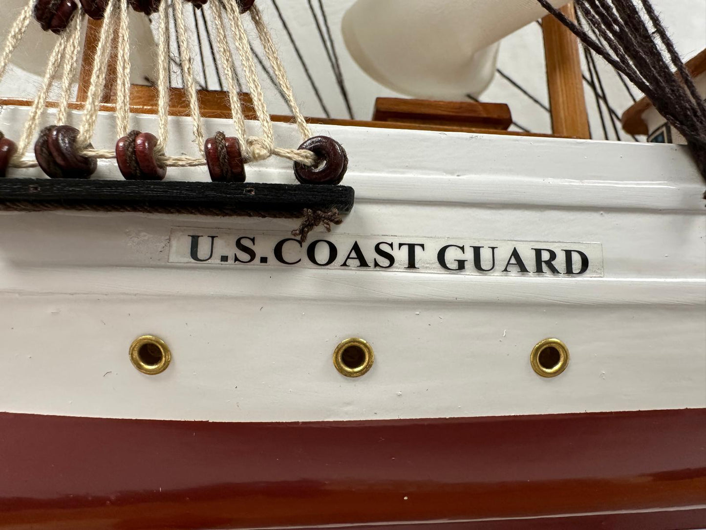 US Coast Guard Model Ship 1H – 65cm Length, Fully Assembled with Stand - Authentic Replicas & Models