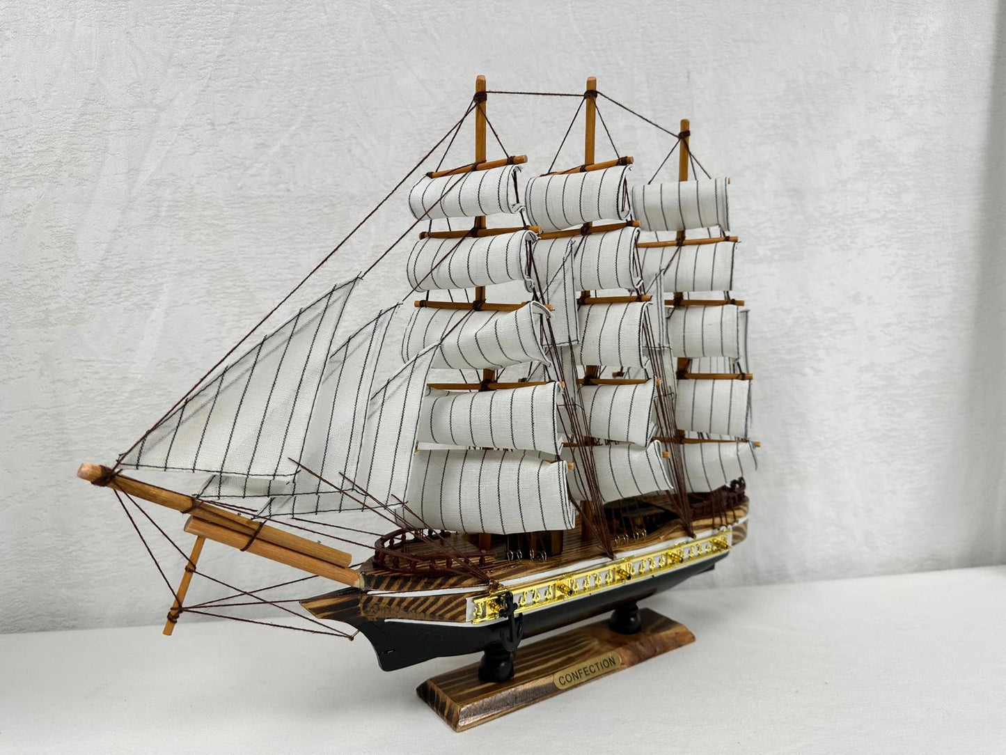 Confection Sailing Ship Model 1D Handmade Wooden Display Ship 44 cm
