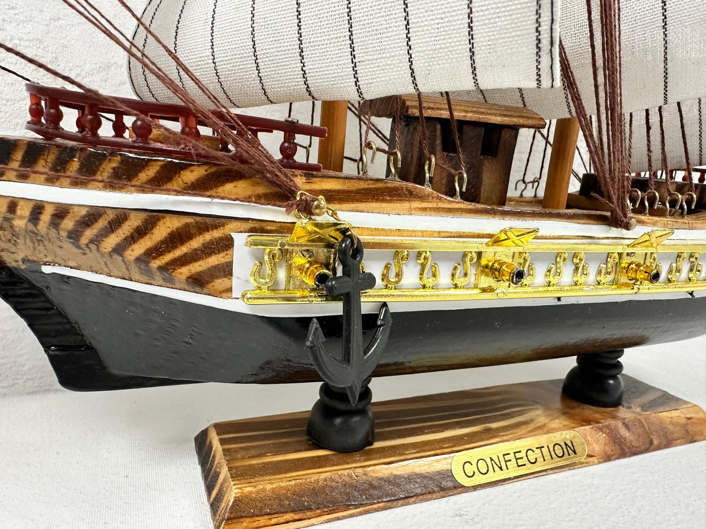 Confection Sailing Ship Model 1D Handmade Wooden Display Ship 44 cm