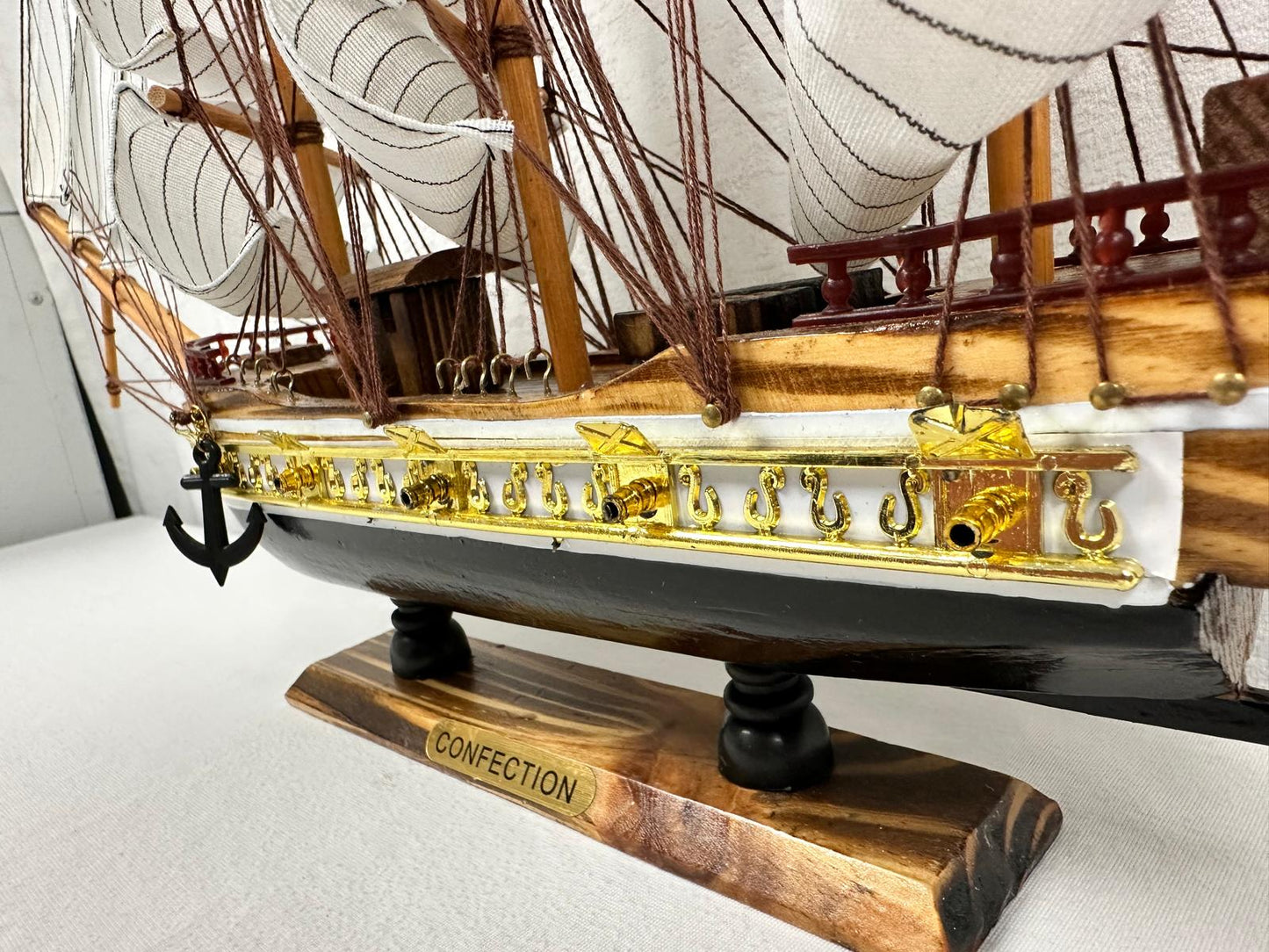 Confection Sailing Ship Model 1D Handmade Wooden Display Ship 44 cm