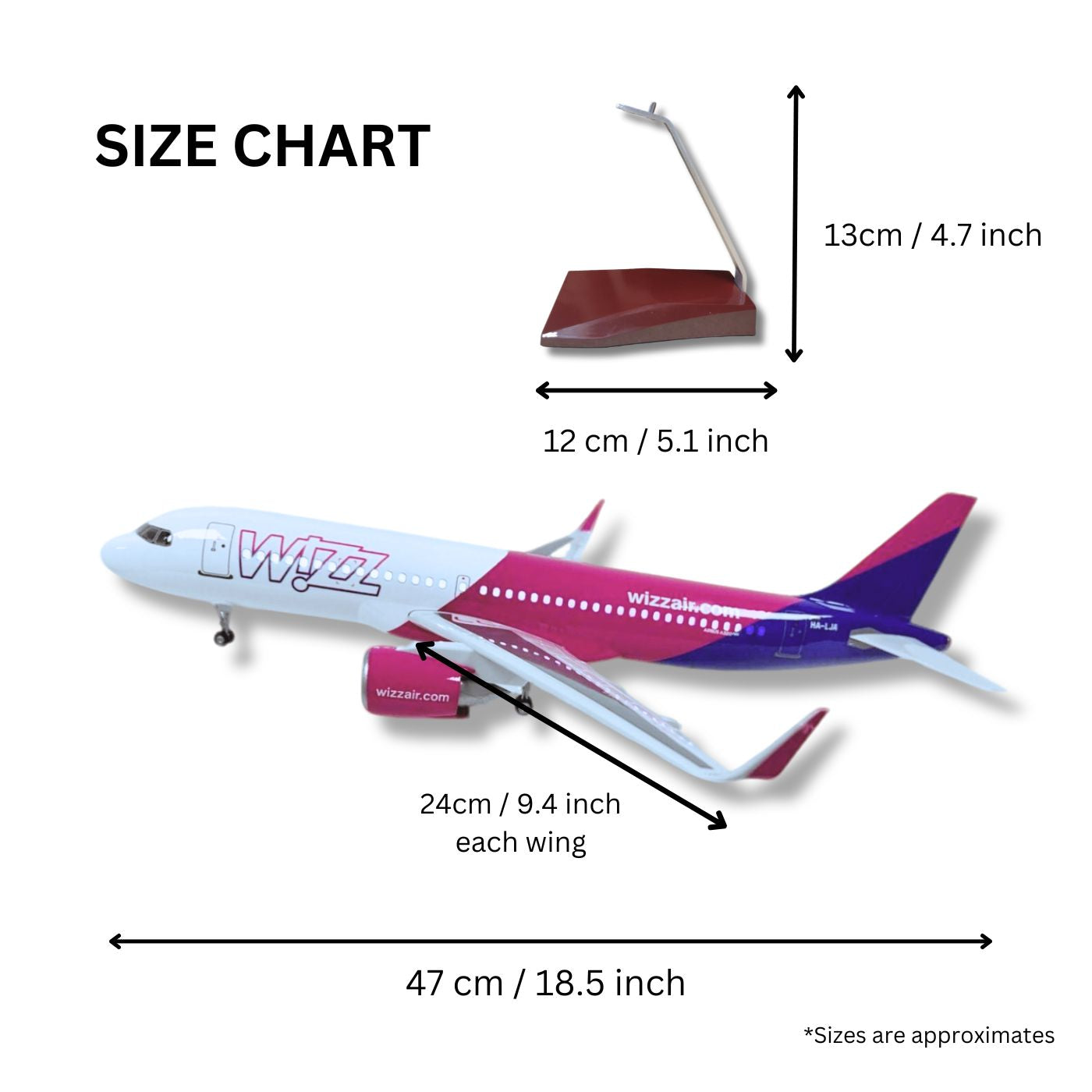 Wizzair A320 Airbus Model Plane Quality Large Scale Ideal Gift - Authentic Replicas & Models