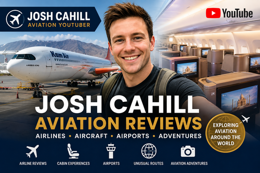 Josh Cahill aviation YouTube channel featuring airline reviews, commercial aircraft and airport experiences around the world.