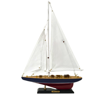 Wooden Sailboat Model – Handcrafted Nautical Yacht Display (4 Sizes Available)