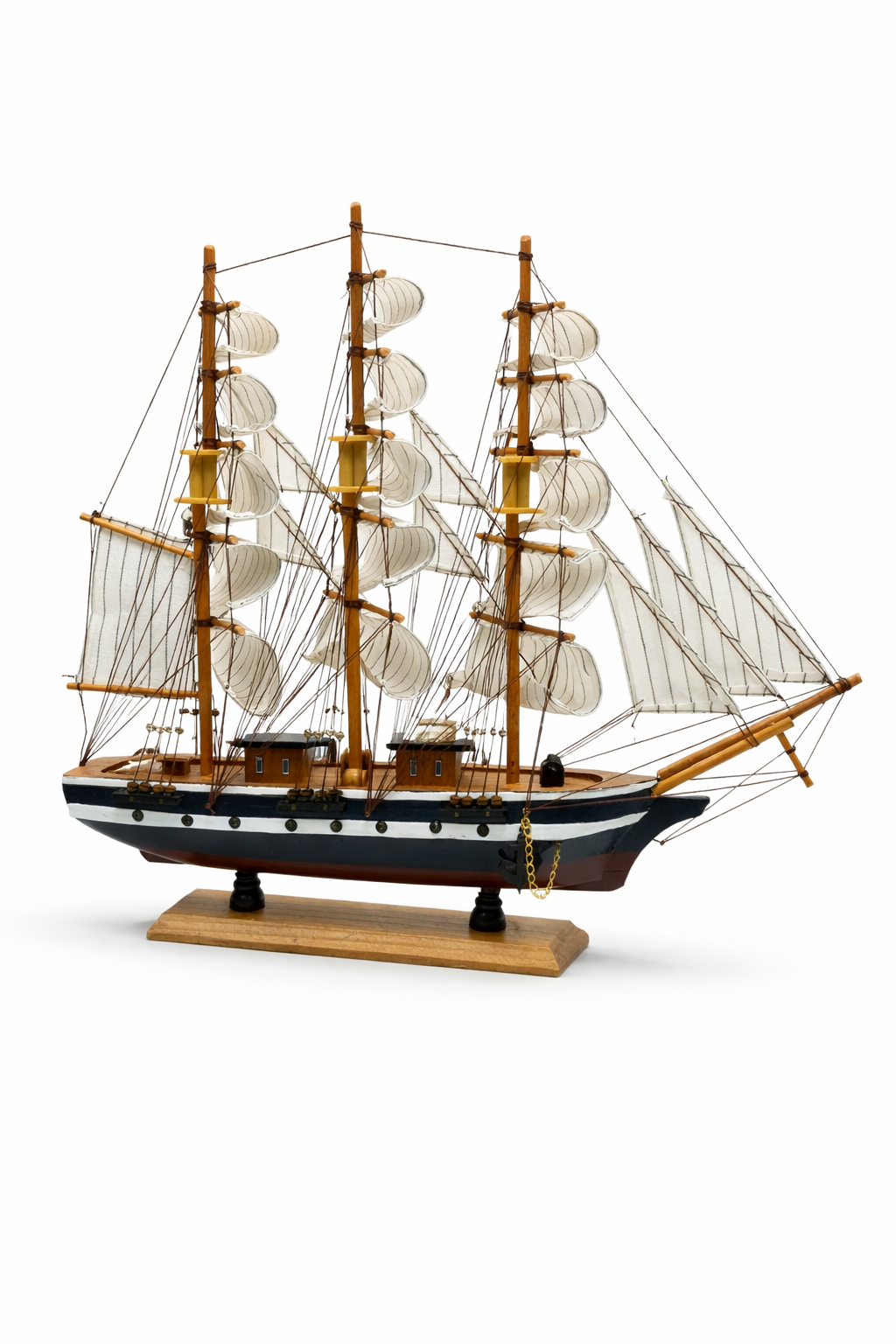 1M Wooden Tall Ship Model Confection 50cm Nautical Sailing Ship Decor ...