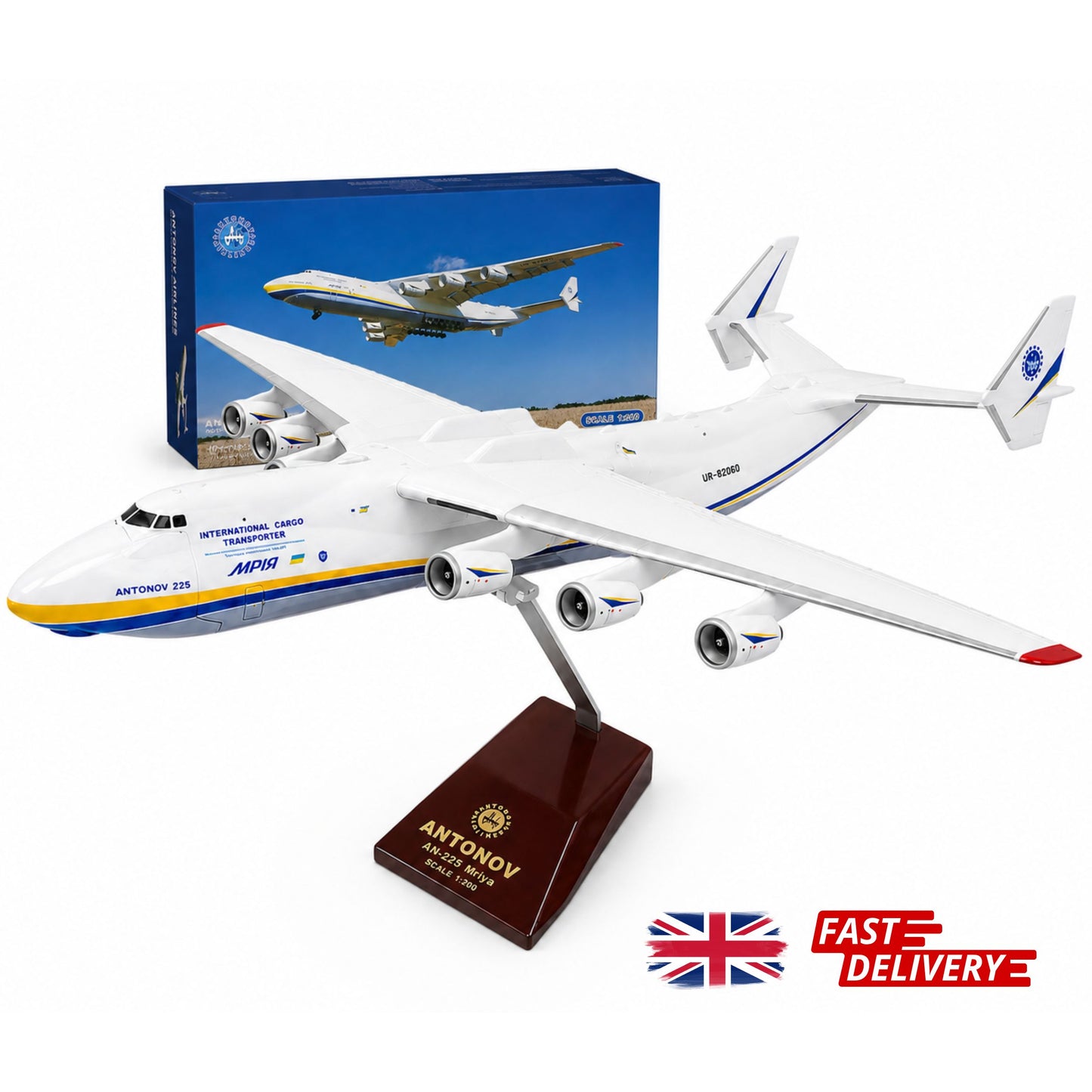 Antonov An-225 Mriya Ukraine Cargo Aircraft Model Plane 1:200