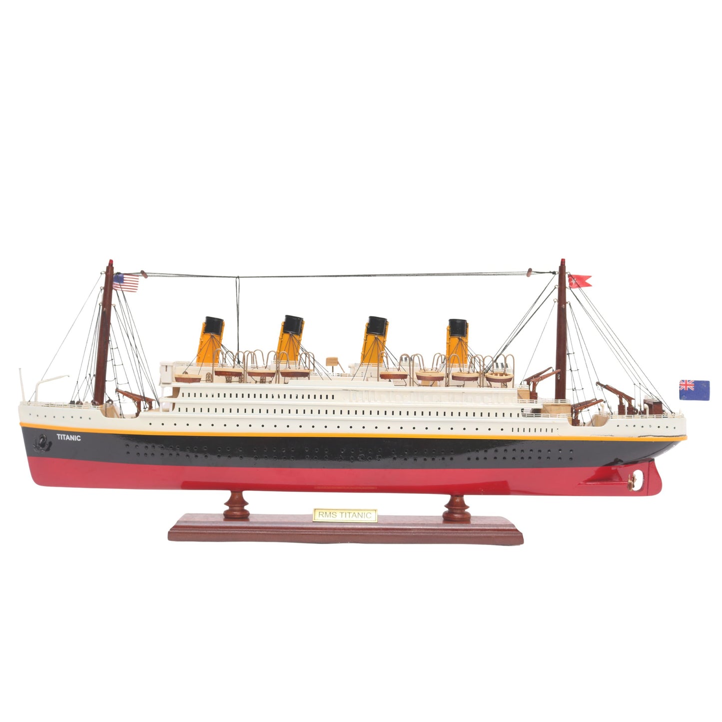 RMS Titanic Wooden Model Ship With Lights - Handcrafted Mahogany & Acacia 60 cm