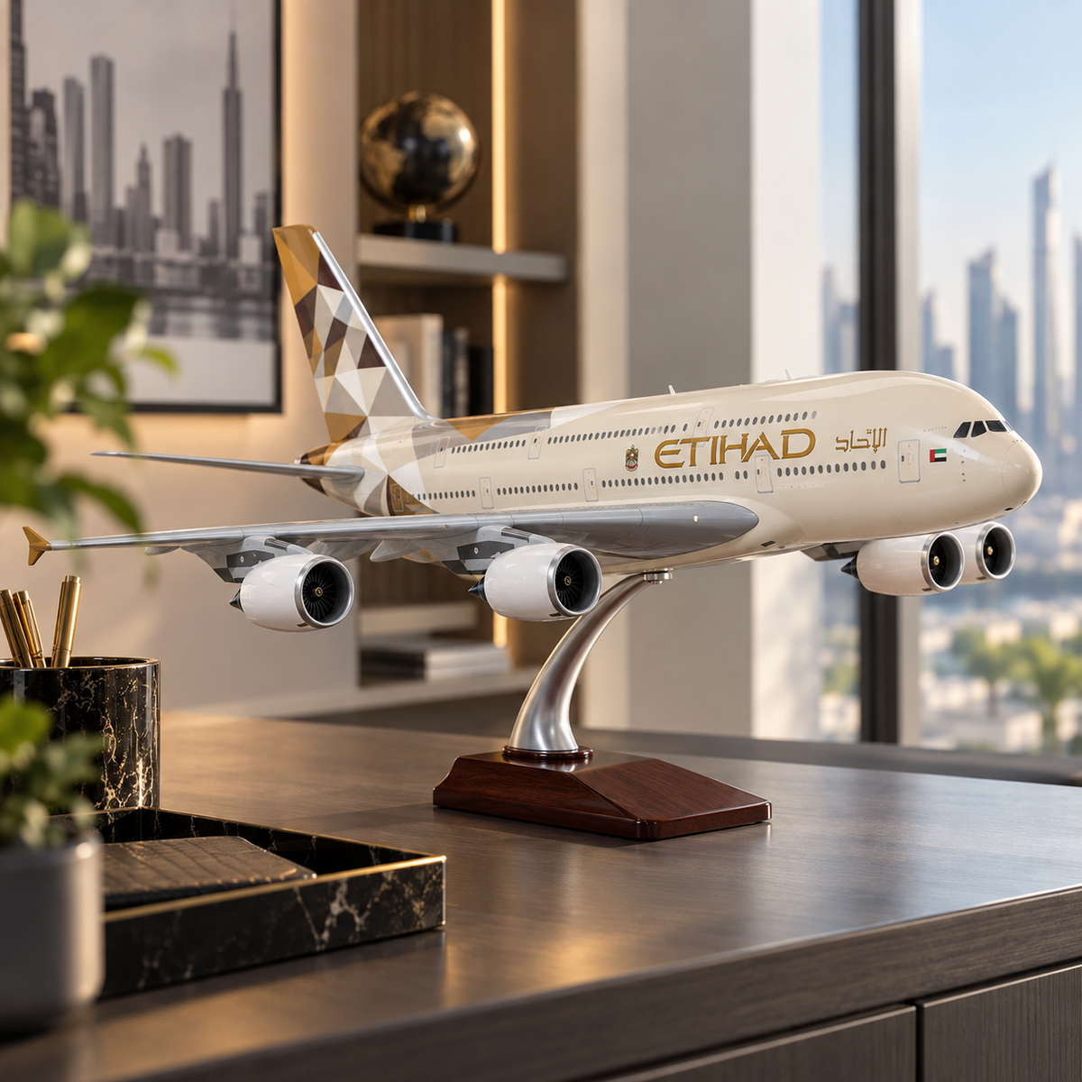 Etihad Airways A380 Model Aircraft – Stunning Display for Aviation Enthusiasts