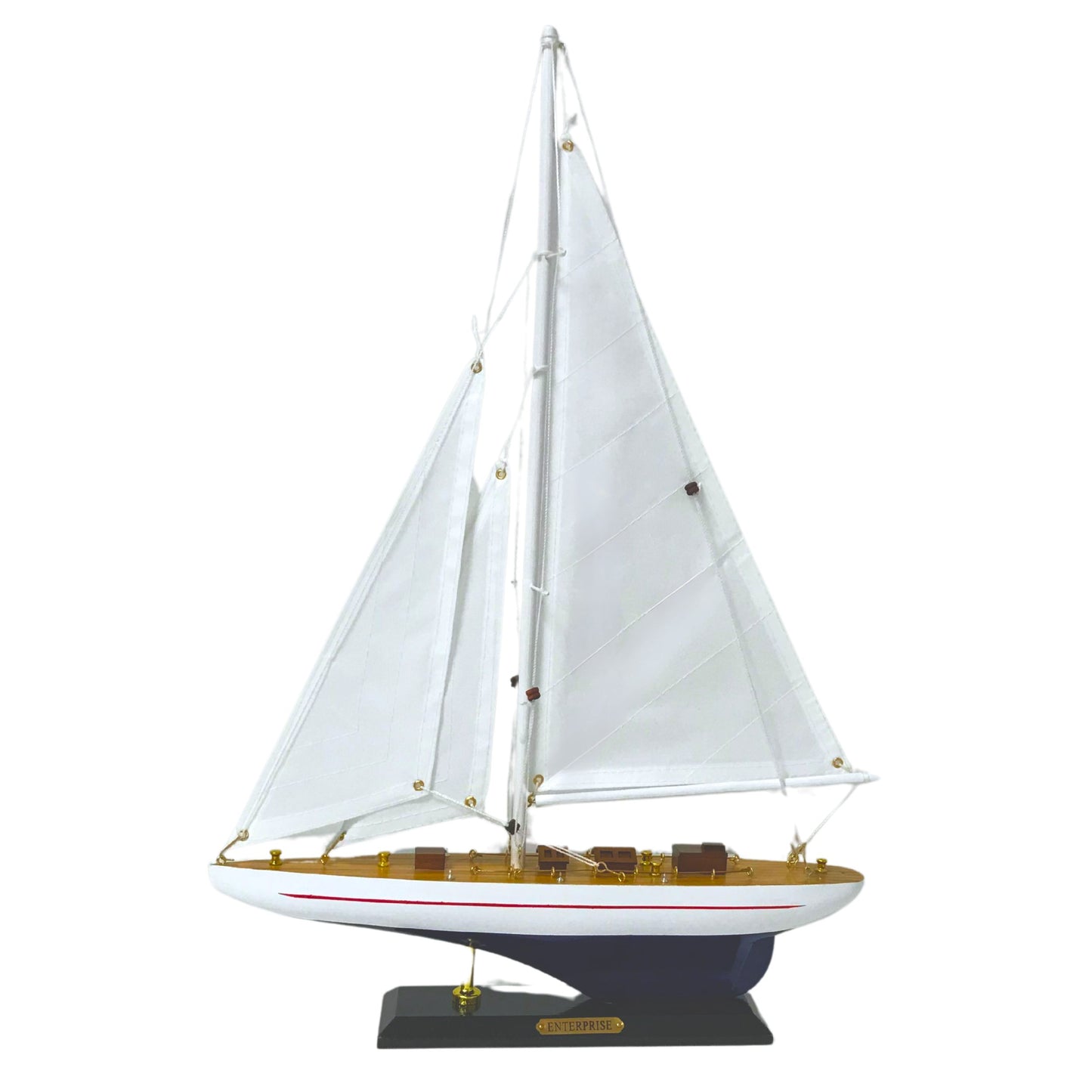 Wooden Sailboat Model – Handcrafted Nautical Yacht Display (4 Sizes Available)