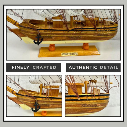 Confection Sailing Ship Model 1C – Handmade Wooden Display Ship 45 cm