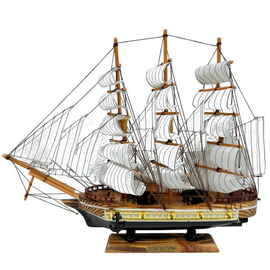 Confection Sailing Ship Model 1D Handmade Wooden Display Ship 44 cm