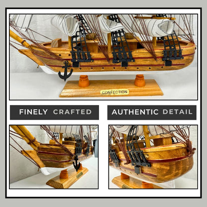 Confection Sailing Ship Model 1F – Handmade Wooden Display Ship 45 cm