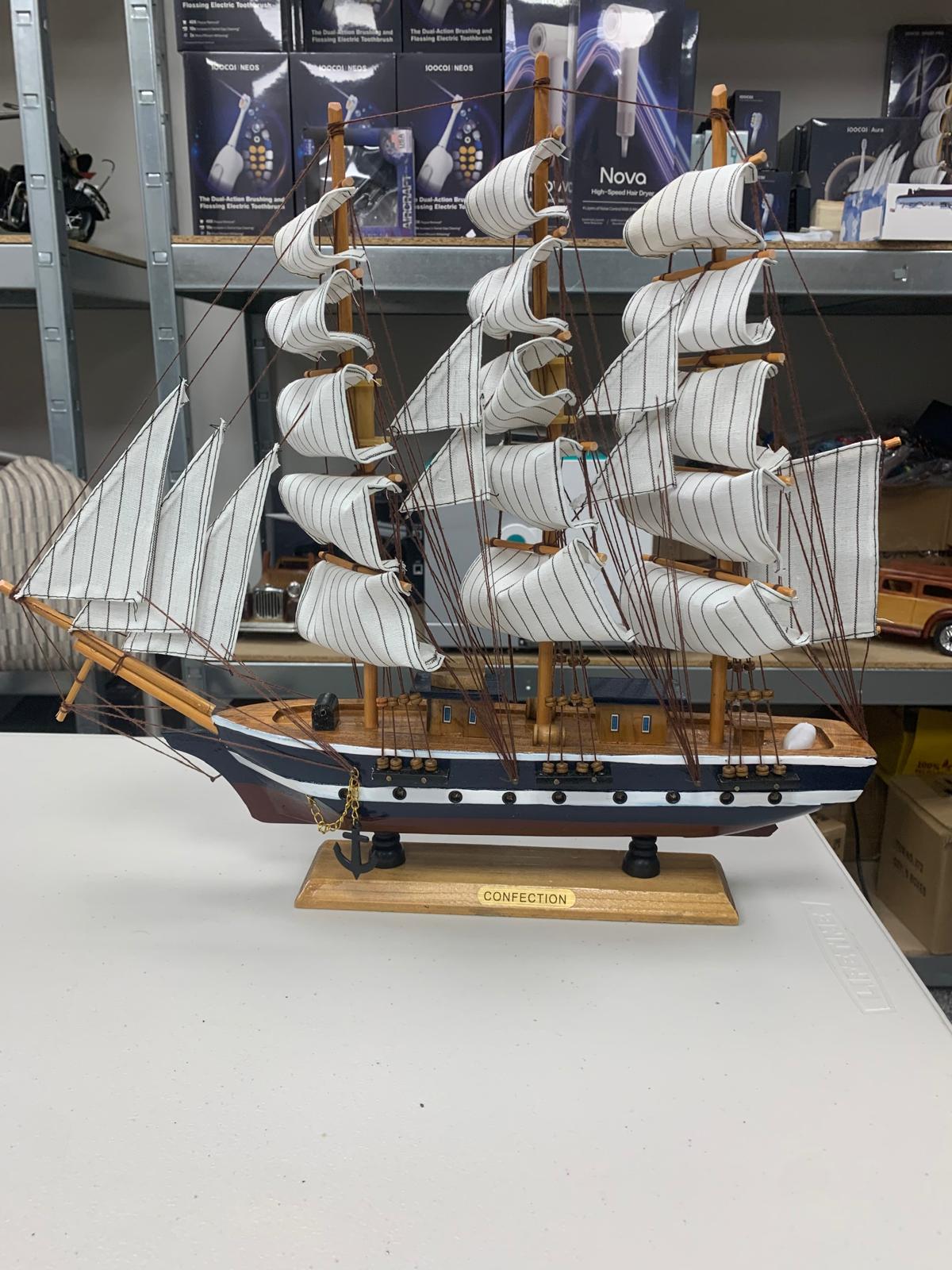 Confection Wooden Tall Ship 1M Model 50cm Nautical Sailing Display