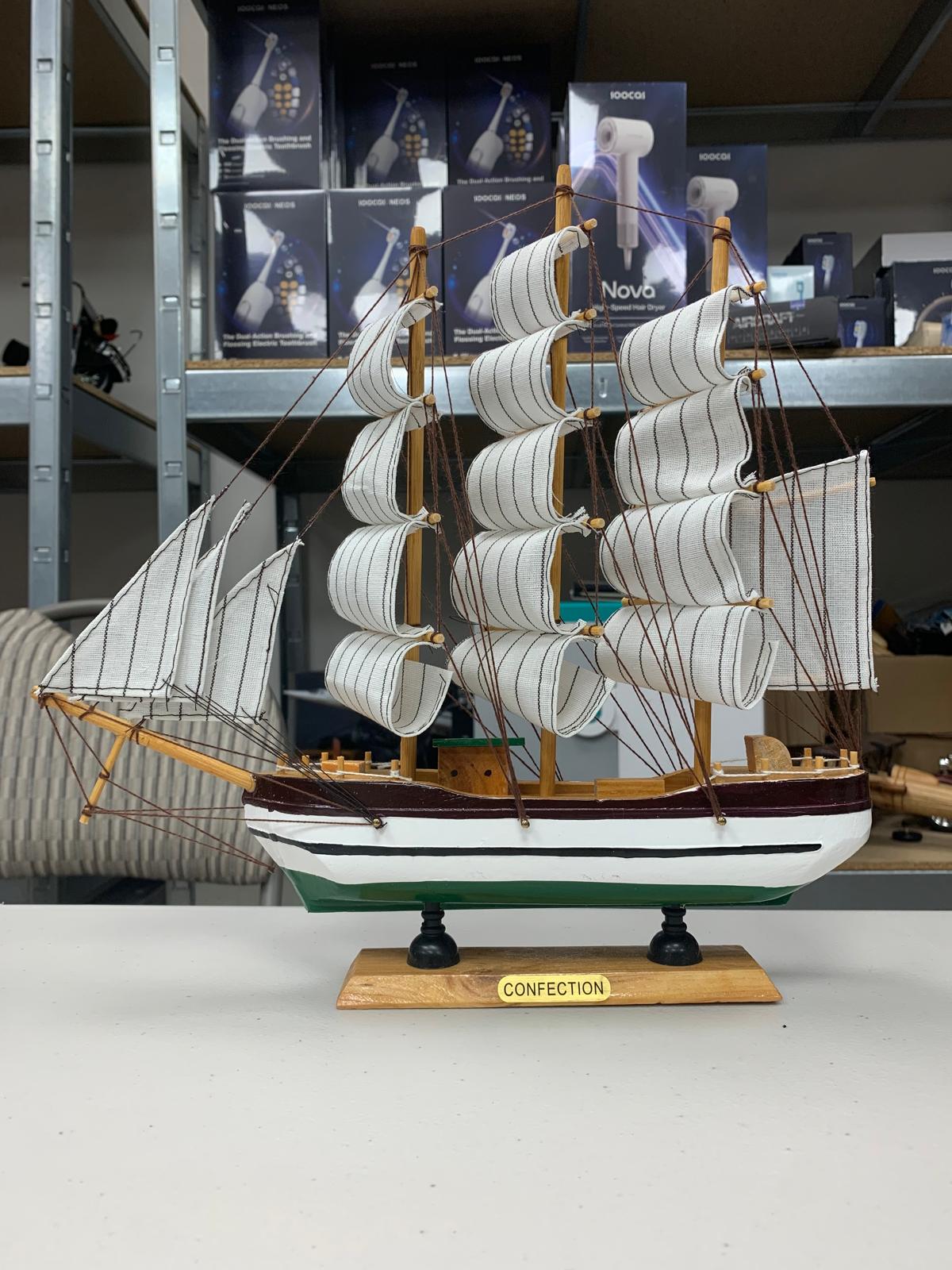 Confection Wooden Sailing Ship 1o Model 33cm Assembled