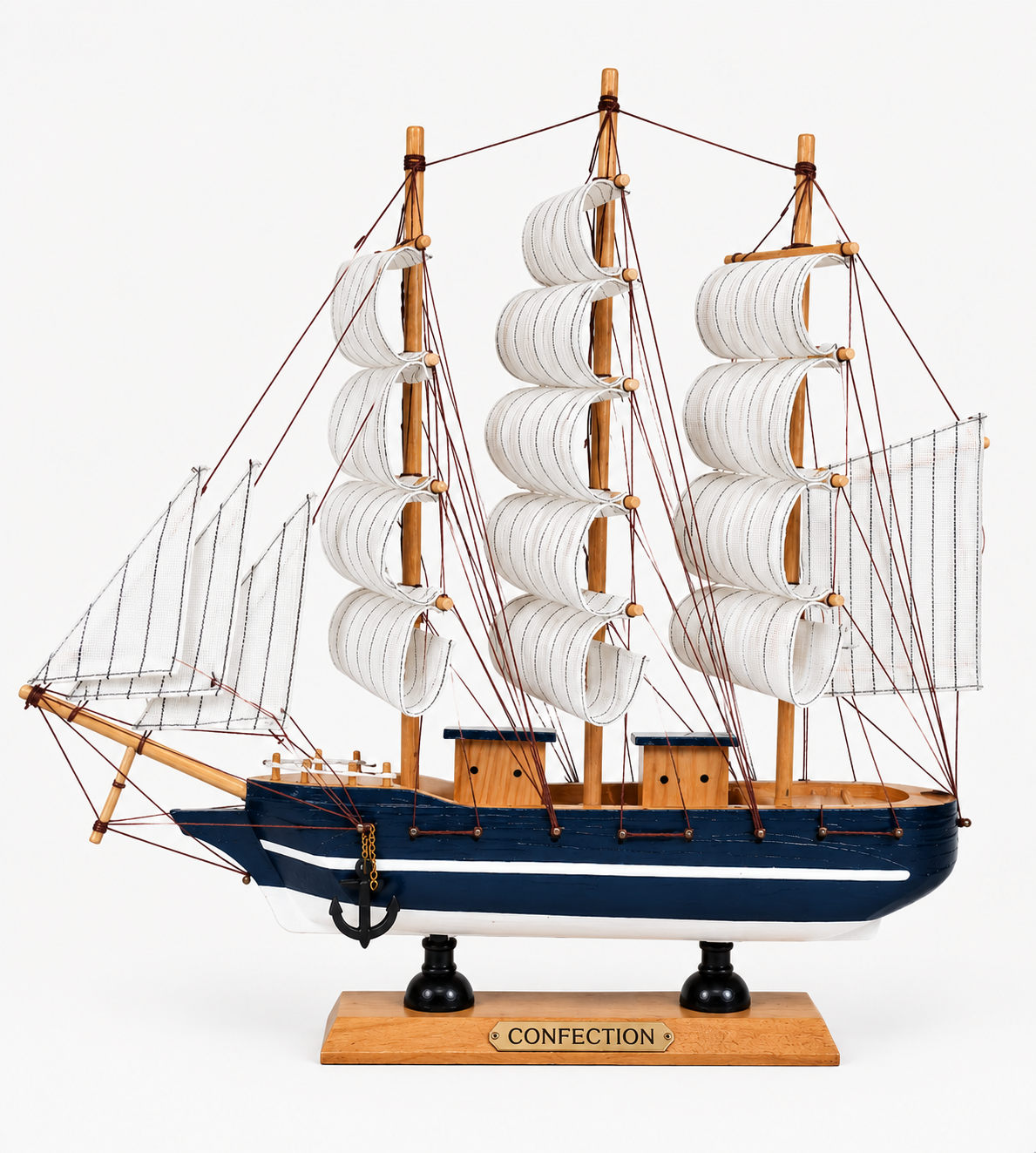 Handcrafted Wooden Tall Ship Model 1R – 32cm Nautical Sailing Ship Replica
