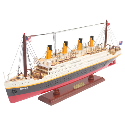 RMS Titanic Wooden Model Ship With Lights - Handcrafted Mahogany & Acacia 60 cm