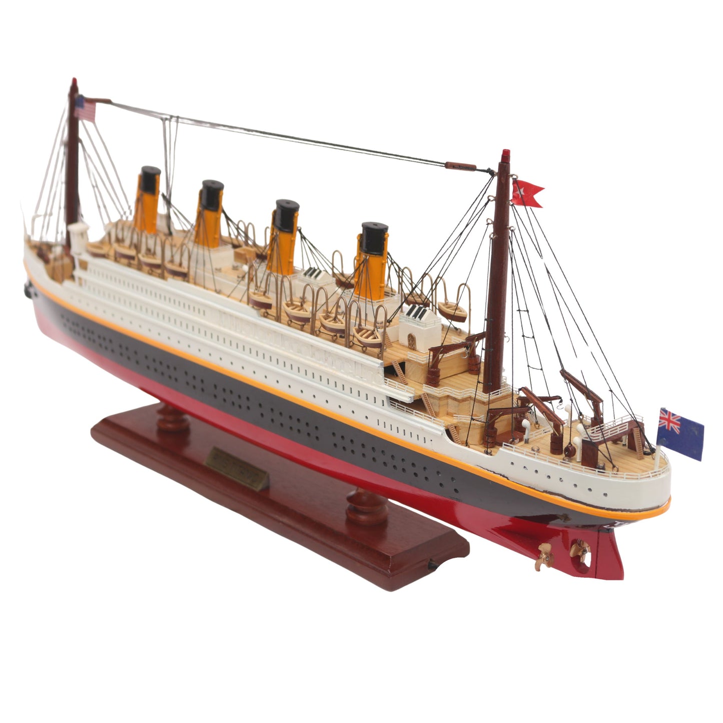 RMS Titanic Wooden Model Ship With Lights - Handcrafted Mahogany & Acacia 60 cm