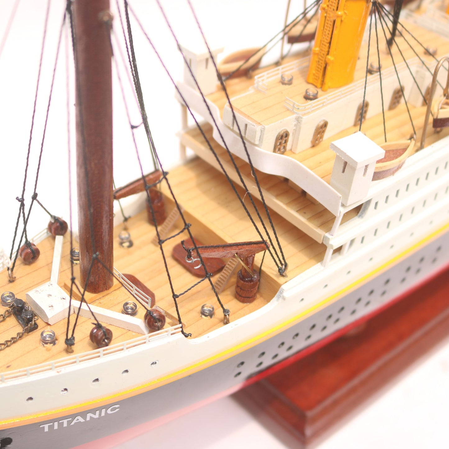 RMS Titanic Wooden Model Ship With Lights - Handcrafted Mahogany & Acacia 60 cm