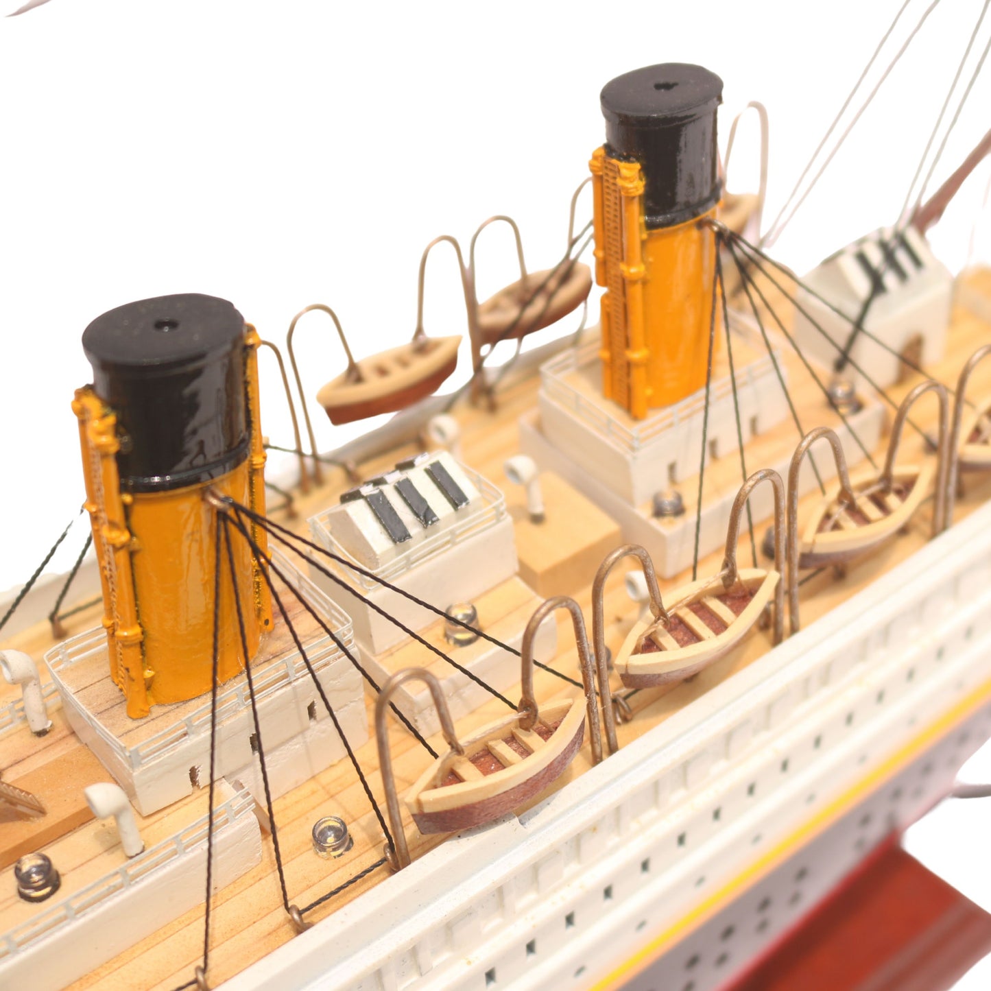RMS Titanic Wooden Model Ship With Lights - Handcrafted Mahogany & Acacia 60 cm