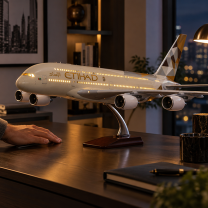Etihad Airways A380 Model Aircraft – Stunning Display for Aviation Enthusiasts