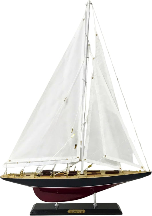 Wooden Sailboat Model – Handcrafted Nautical Yacht Replica (4 Sizes Available)