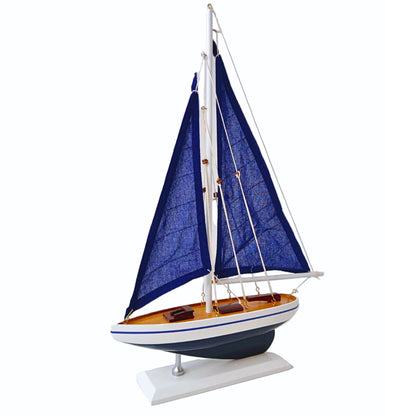 Wooden Sailboat Model Yacht – Handcrafted Nautical Decor Ornament