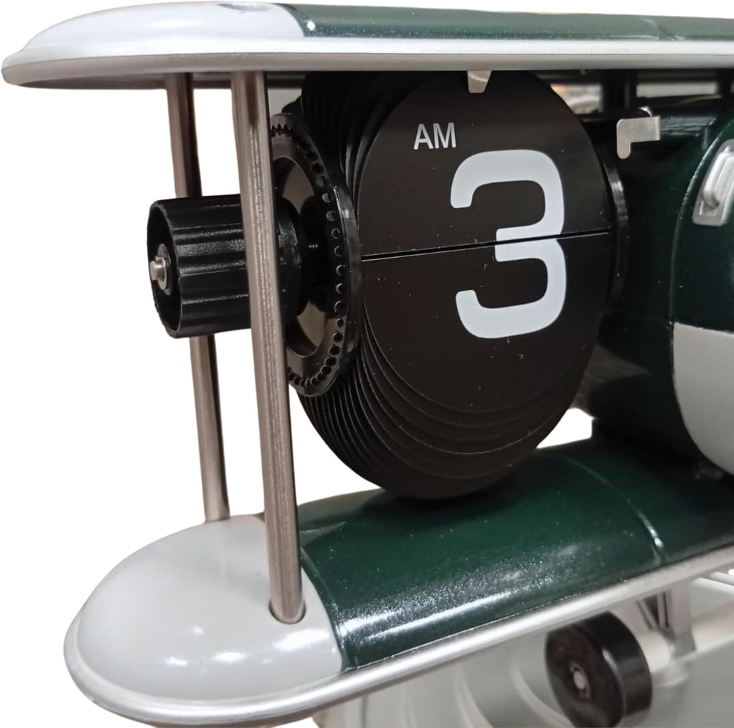 Retro Airplane Flip Clock – Vintage Biplane Novelty Desk Timepiece