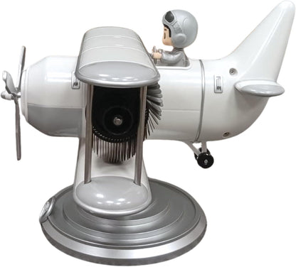 Retro Airplane Flip Clock – Vintage Biplane Novelty Desk Timepiece