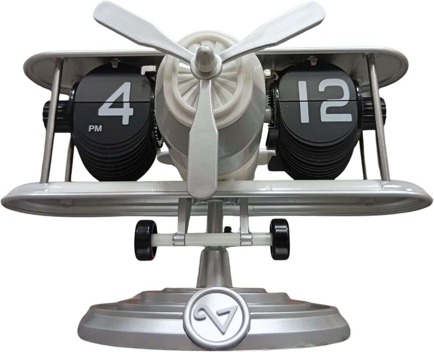 Retro Airplane Flip Clock – Vintage Biplane Novelty Desk Timepiece